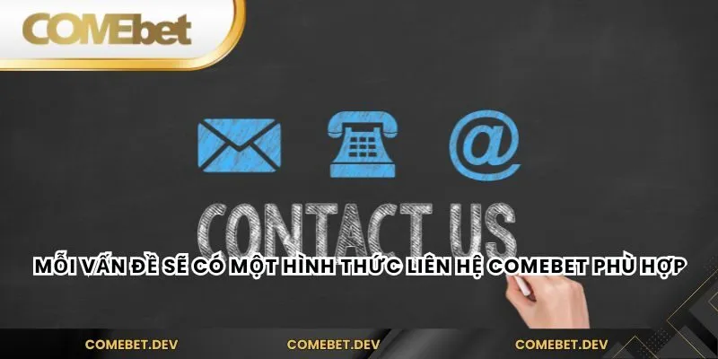 Mỗi vấn đề sẽ có một hình thức liên hệ comebet phù hợp